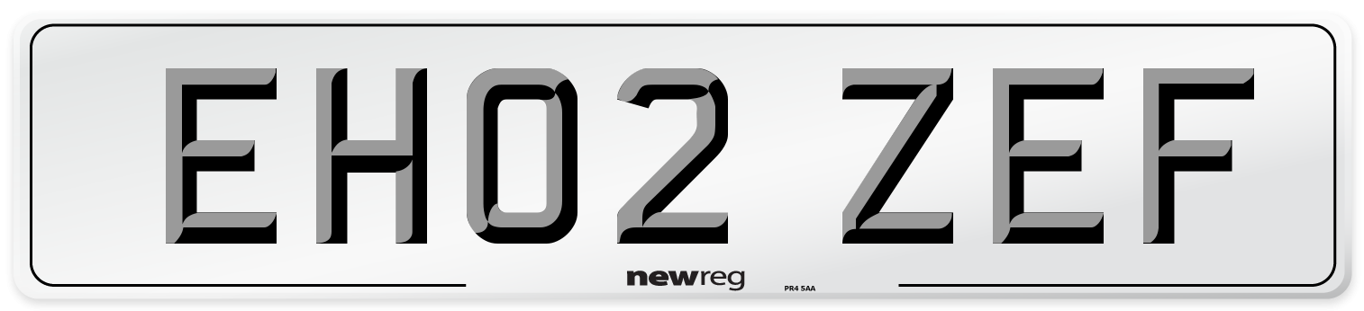 EH02 ZEF Number Plate from New Reg